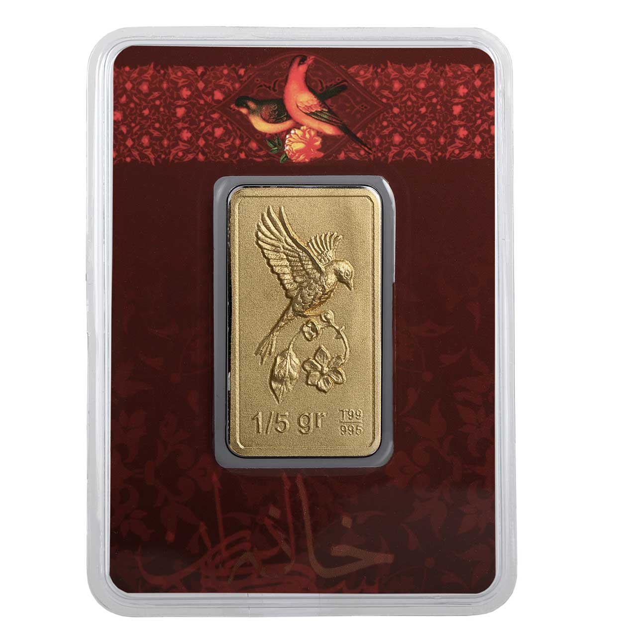 گل و بلبل 1.5 گرمی شمش 24 عیار نقش برجسته گل و بلبل 1.5 گرمی - تصویر 1