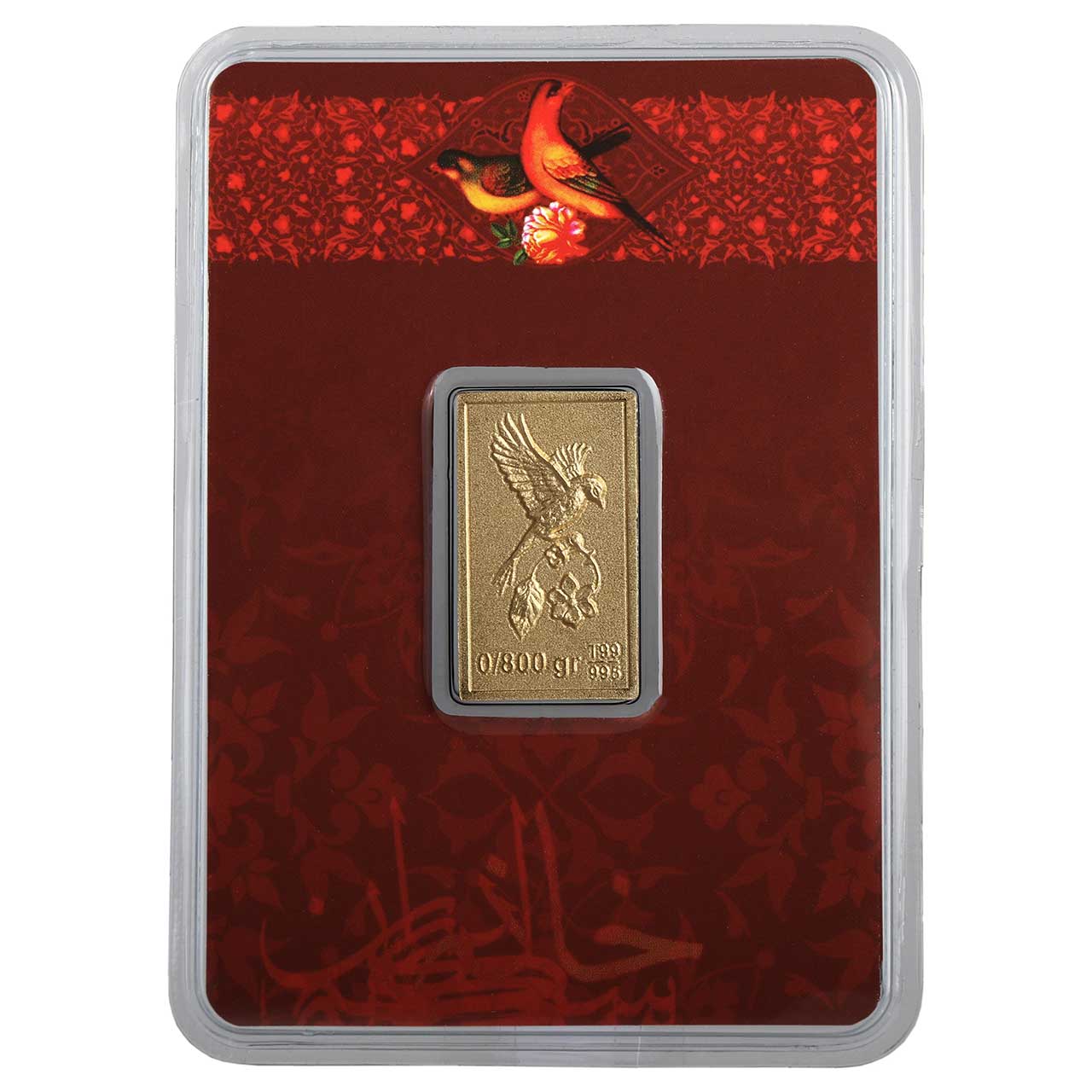 گل و بلبل 800 سوت شمش 24 عیار نقش برجسته گل و بلبل 800 سوت - تصویر 1